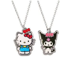 * Sanrio Hello Kitty & Kuromi Best Friends Necklace Set of 2 with BFF Charm, 18"